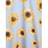 Guipure Lace Sunflower Print Cami Dress - LIGHT BLUE M