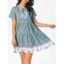 Bohemian Floral Tassel Pintuck Tiered Dress - multicolor XL