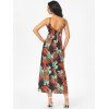 Cami Floral Leaves Print Swing Maxi Dress - multicolor XXL