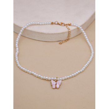 Artificial Pearl Butterfly Pattern Choker Necklace dresslily imagine noua 2022