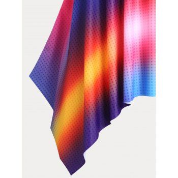 Plus Size & Curve Plunge Ombre Color Handkerchief Tankini Swimsuit