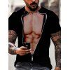 T-shirt à Imprimé Musculaire 3D à Manches Courtes - multicolor L