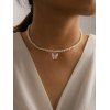 Artificial Pearl Butterfly Pattern Choker Necklace - LIGHT PINK 