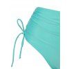Asymmetrical Butterfly Print Cinched Tie Bikini Swimwear - GREEN XXL