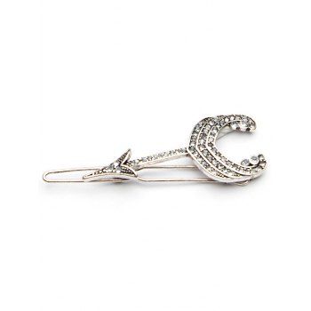 

Retro Rhinestone Moon Pattern Hair Clip, Silver
