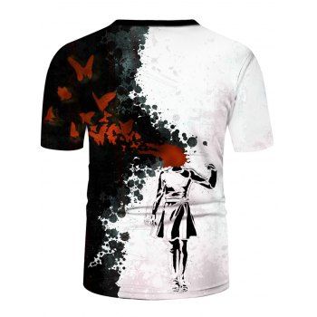 Kaufen Short Sleeve Butterfly Devil Painting Print T-shirt. Bild