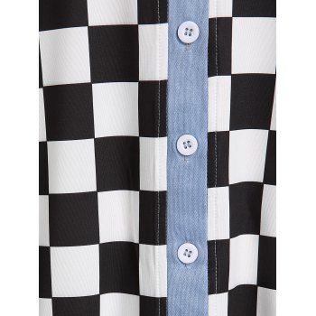 Plus Size & Curve Checkerboard Bowknot Tank Top