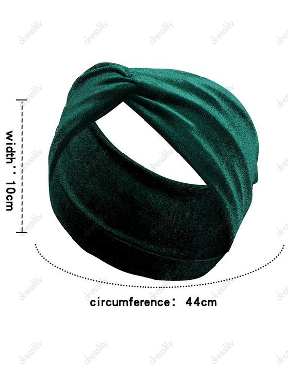 Bandeau Large en Velours avec Nœud Papillon - Vert profond 