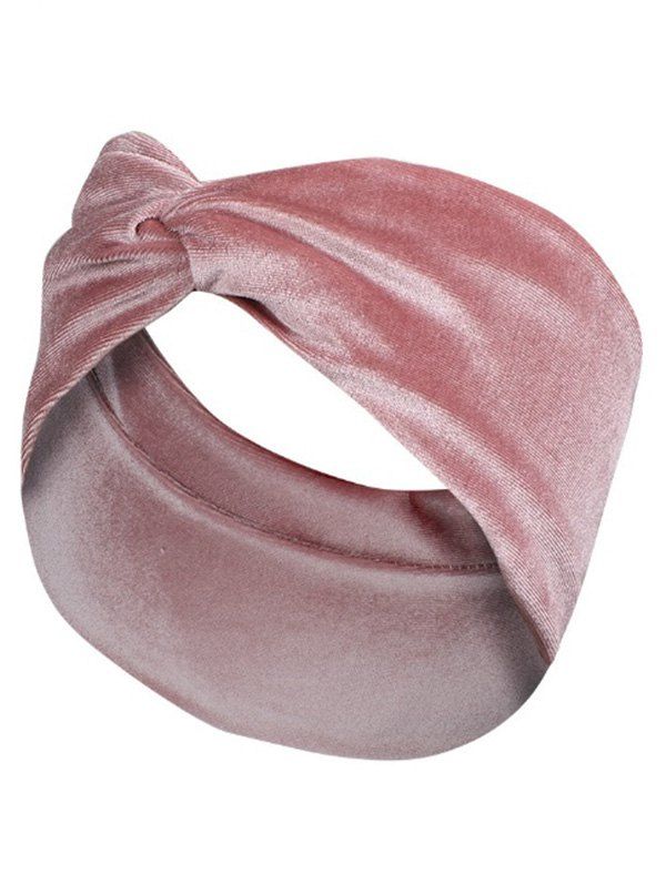 Bowknot Velour Wide Headband - LIGHT PINK 