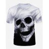T-shirt Gothique à Imprimé Crâne à Manches Courtes - multicolor M