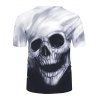 Short Sleeve Skull Print Gothic T-shirt - multicolor 3XL