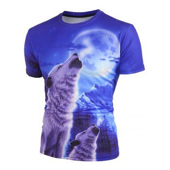 

Wolf Moon Landscape Short Sleeve T-shirt, Multicolor