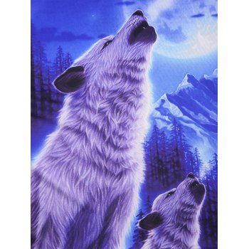 Kaufen Wolf Moon Landscape Short Sleeve T-shirt. Bild