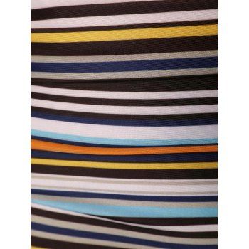 Striped Print Flounce Tankini Swimsuit