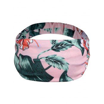 

Leaf Flower Print Stretchy Headband, Light pink