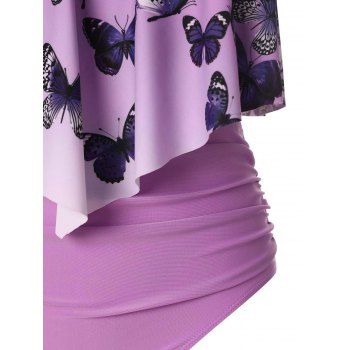 Kaufen Mix And Match Ombre Butterfly Swimsuit Lattice High Rise Tankini Swimwear. Bild