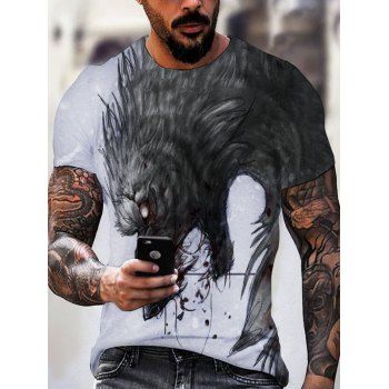 

Short Sleeve Wolf Print Tee, Multicolor