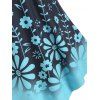Ombre Floral Asymmetrical Hem Tankini Swimwear - LIGHT BLUE S