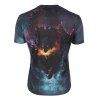 T-shirt Perforé à Imprimé 3D Loup Galaxie - multicolor M