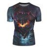 T-shirt Perforé à Imprimé 3D Loup Galaxie - multicolor M