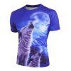 T-shirt Lune Loup Paysage à Manches Courtes - multicolor 3XL
