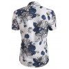 Chemise à Imprimé Fleur en Tissu Boutonnée - Blanc XL