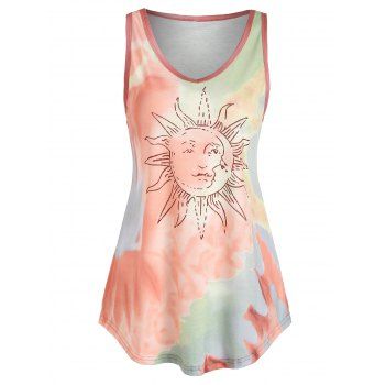 

Celestial Sun Moon Tie Dye Tank Top, Multicolor