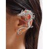 Chinese Dragon Pattern Clip Earrings - SILVER 