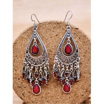 

Waterdrop Retro Hook Earrings, Red