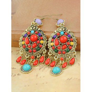 

Hollow Out Floral Retro Bohemian Earrings, Golden