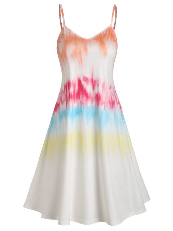 Mini Robe Teintée à Bretelle - multicolor XXL