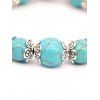 Bracelet en Perles avec Pendentif Hibou Style Rétro - Bleu 