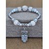 Bracelet en Perles avec Pendentif Hibou Style Rétro - Blanc 