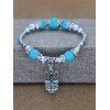 Bracelet en Perles avec Pendentif Hibou Style Rétro - Bleu 