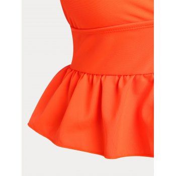 

Ruffles Ladder Cutout Plus Size Tankini Swimsuit, Orange