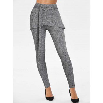 

Heathered O Ring High Rise Skirted Leggings, Gray