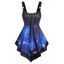 Débardeur Asymétrique à Imprimé Galaxie Ombré - Bleu XXXL