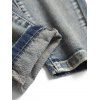 Pantalon Délavé Déchiré en Denim - Bleu de Jean 38