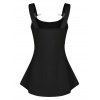 Lace Up Bow Tie Grommet Skirted Tank Top - BLACK XXXL