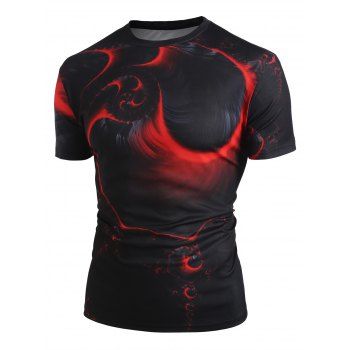 

Short Sleeve Abstract 3D Print T-shirt, Multicolor