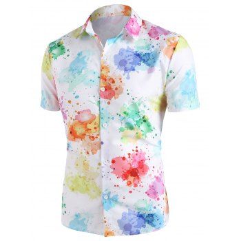 Splatter Paint Short Sleeve Shirt