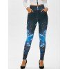 Cinched Sheer Butterfly Tie Tee and Leggings Outfit - BLUE M