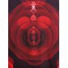 Robe Hauteur Genoux à Imprimé Papillons et Roses Grande-Taille - Rouge 2X | US 18-20