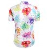Splatter Paint Short Sleeve Shirt - multicolor A XXL