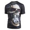T-shirt à Imprimé Gothique Crâne à Manches Courtes - multicolor L