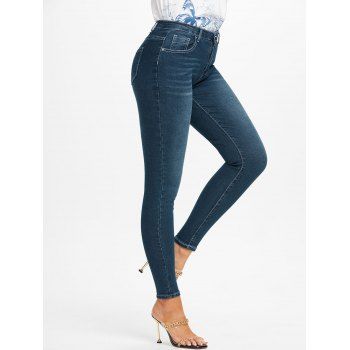 

Dark Wash Skinny Pocket Jeans, Blue