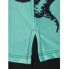 Tummy Control Swimsuit Crisscorss Octopus Print Boyshort Tankini Swimwear - GREEN L