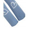 Straight Heart Print Boyfriend Jeans - LIGHT BLUE XL