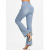 Embellished Butterfly High Rise Flare Jeans - LIGHT BLUE XL