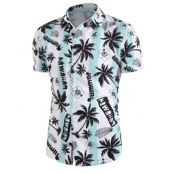 

Allover Floral Coconut Palm Print Shirt, White